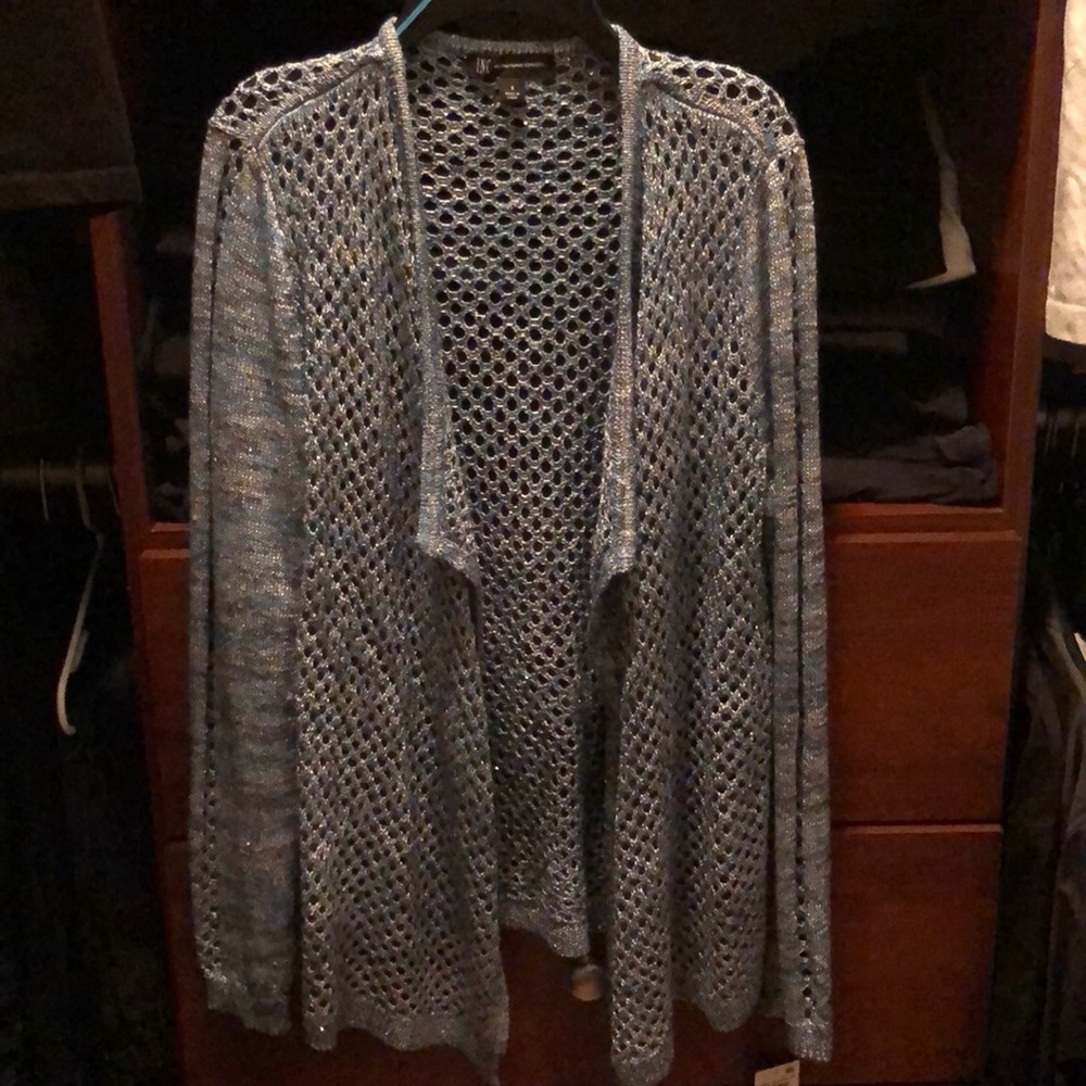 Inc long sleeve ombré bloom cardigan
